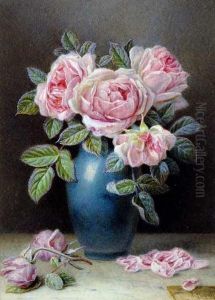 Still Life Study Of Roses by William B. Hough