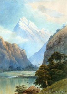 Mt Aspiring, View From Aspiring National Park, Otago by John Barr Clarke Hoyte
