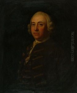 Portrait Of A Gentleman Wearing A Bown Coat And Waistcoat by Thomas Hudson