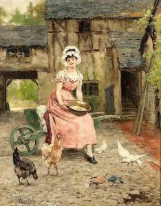 In The Courtyard by Henry John Yeend King