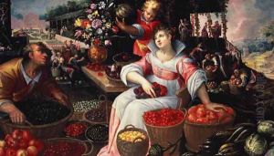 Fruitmarket (Summer), 1590 by Frederik Valckenborch