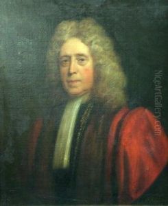 Portrait Of A Gentleman 
Traditionally Held To Be Sir John Shorter, Quarter-length In A Red Coat,
 Feigned Vignette