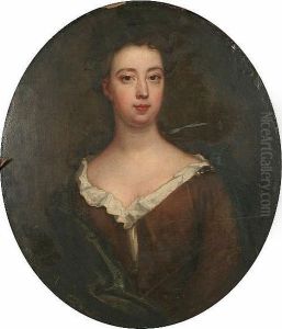 Portrait Of A Lady, Half Length, Wearing Brown Dress