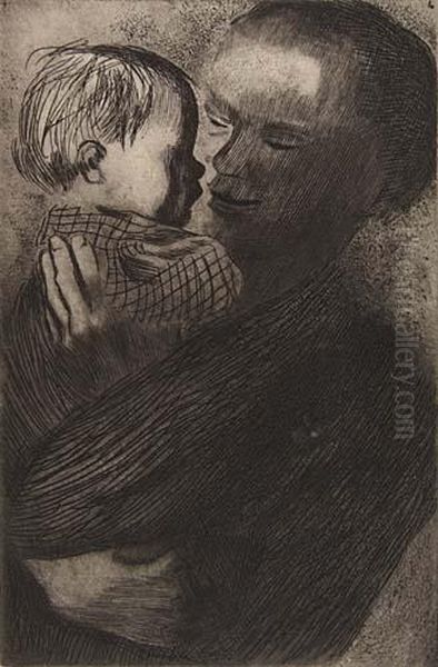 Two Etchings.
Mutter Mit Kind Auf Dem Arm - view 1