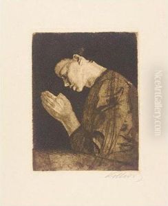 Betendes Madchen; And Verbruderung (klipstein 11.iii; And 199.e) by Kathe Kollwitz