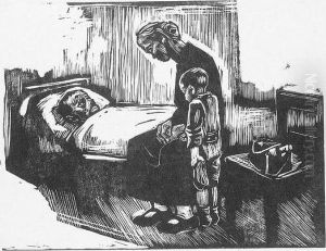 Besuch Im Krankenhaus (klipstein 236) by Kathe Kollwitz