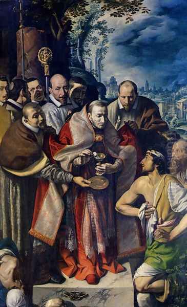 St. Carlo Borromeo Giving Communion To The Plague Victims - view 1