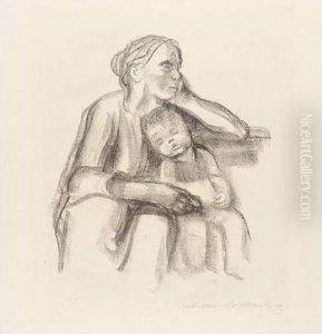 Arbeiterfrau Mit Schlafendem Jungen (klipstein 226.b)