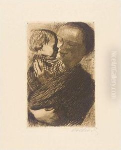 Mutter Mit Kind Auf Dem Arm (klipstein 110.v.b) by Kathe Kollwitz