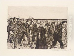 Ein Weberaufstand. Weberzug (klipstein 32.iii) by Kathe Kollwitz