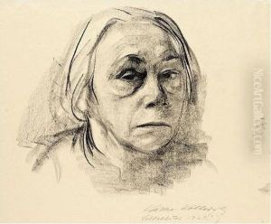 Selbstbildnis En Face (self-portrait En Face) by Kathe Kollwitz