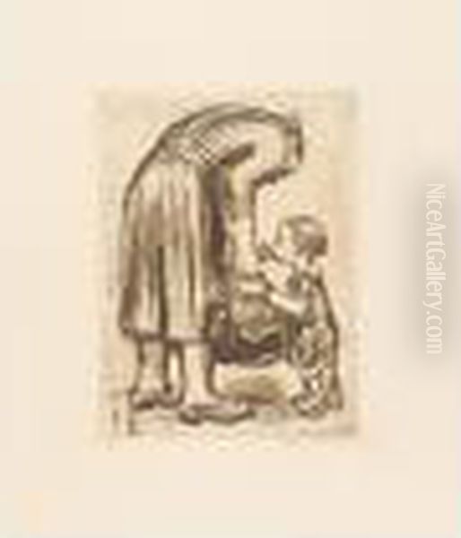 Stehende Mutter, Ihr Bublein Futternd (klipstein 247.iv.b) - view 1