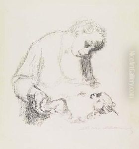 Junge Mutter Mit Saugling by Kathe Kollwitz