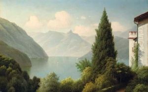 A Lake Seen Through Trees