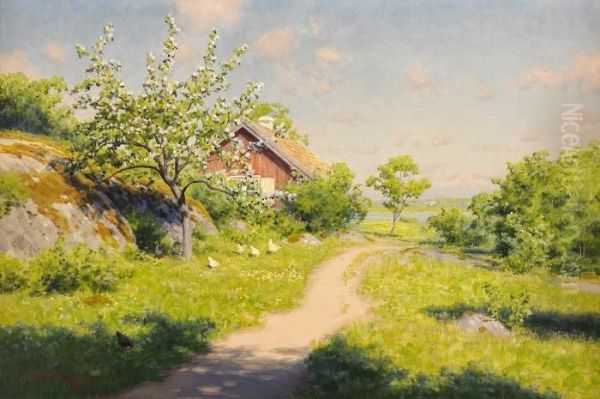 Vid Landsvagen - Gardsidyll I Sommargronska - view 1