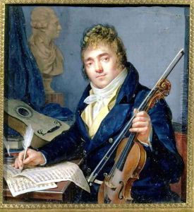 Portrait of a Composer, with his Violin and Score by Francois Elie Vincent