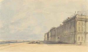 The Winter Palace at St. Petersburg, Russia by Alfred Gomersal Vickers