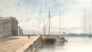 The Winter Palace at St. Petersburg, Russia 2 by Alfred Gomersal Vickers