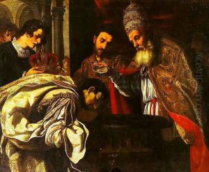 St Silvester Pope Beptises the Emperor Constantine by Jacopo Vignali