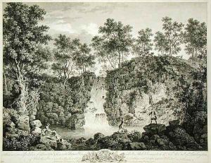 View of a Cascade at Bolton Park, Craven, Yorkshire, published 1753 by Francois Vivares