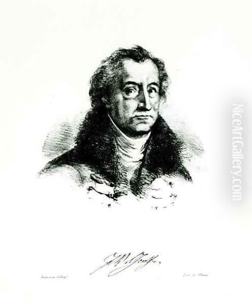 Johann Wolfgang Goethe 1749-1831 engraved by Delacroix - view 1