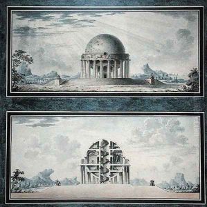 Design for a House for a Cosmopolite, 1783 (watercolor on paper) (detail) by Antoine Laurent Thomas Vaudoyer