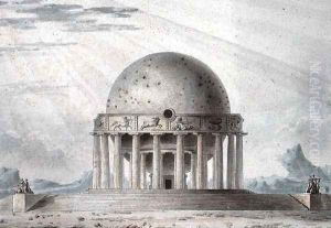 Design for a House for a Cosmopolite, 1783 (watercolor on paper) (detail) 3 by Antoine Laurent Thomas Vaudoyer
