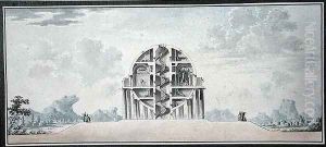 Design for a House for a Cosmopolite, 1783 (watercolor on paper) (detail) 2 by Antoine Laurent Thomas Vaudoyer