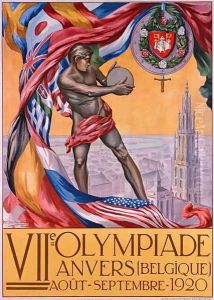 Poster advertising the VII Olympiad, Antwerp, Belgium, August September, 1920 by Walter van der Ven