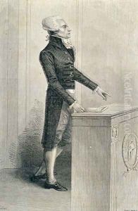 Maximilien de Robespierre 1758-94 Orating, engraved by Stephane Pannemaker 1847-1930 by Viollat, Eugene Joseph