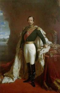 Portrait of Emperor Napoleon III 1808-73 in coronation robes by Jules de Vignon