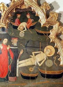 Detail of the Miraculous Recovery of the Saint, from the St. Vincent Altarpiece