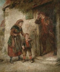 The Naughty School Boy With His Mother And Teacher