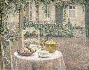 La Nappe Rose (the Pink Tablecloth) by Henri Eugene Augustin Le Sidaner