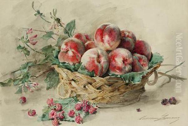 Nature Morte Aux Peches Et Framboises - view 1