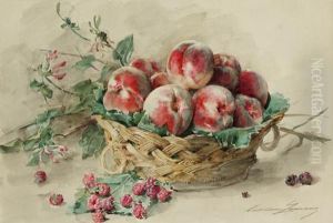 Nature Morte Aux Peches Et Framboises by Madeleine Jeanne Lemaire