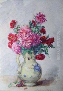 Vase De Dahlias by Madeleine Jeanne Lemaire