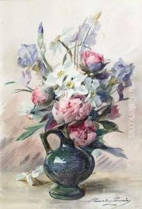Bouquet De Fleurs Dans Un Pichet. by Madeleine Jeanne Lemaire