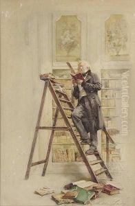 A Gentleman In His Library by Madeleine Jeanne Lemaire