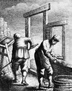 Bricklayers, from a series depicting trades and professions, c.163