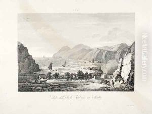 View of the Island of Vulcano, Sicily by L. de Vegni