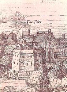 The Globe Theatre, detail from an engraving, 1616 by Cornelius de Visscher