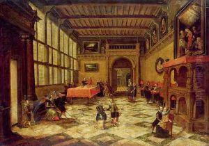 Ladies and Gentlemen dancing in a sumptuous interior