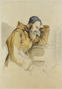 A Franciscan Monk Reading by John Frederick Lewis