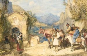Arrival At A Spanish Shrine by John Frederick Lewis