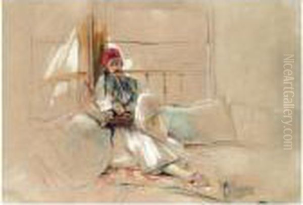 A Corfiot Warrior Reclining - view 1