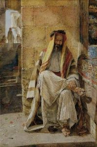 An Arabian Chief, Seated In A Cairo Bazaar by John Frederick Lewis