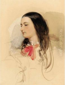 Portrait Of A Young Woman by John Frederick Lewis