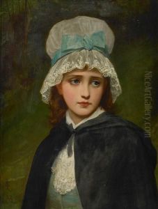 A Portrait Of A Young Girl With A Blue Bow