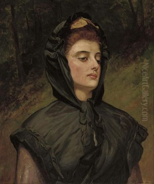 Portrait Of A Young Girl, Bust-length, In A Landscape - view 1